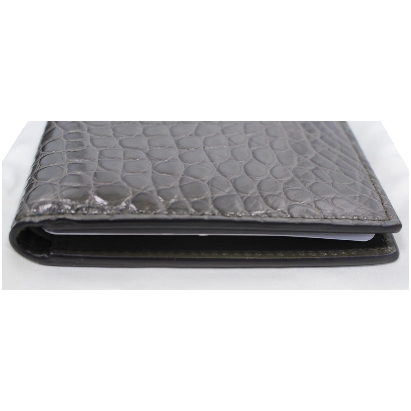 GUCCI Bi-Fold Crocodile Leather Wallet Black 365482 - 25% OFF
