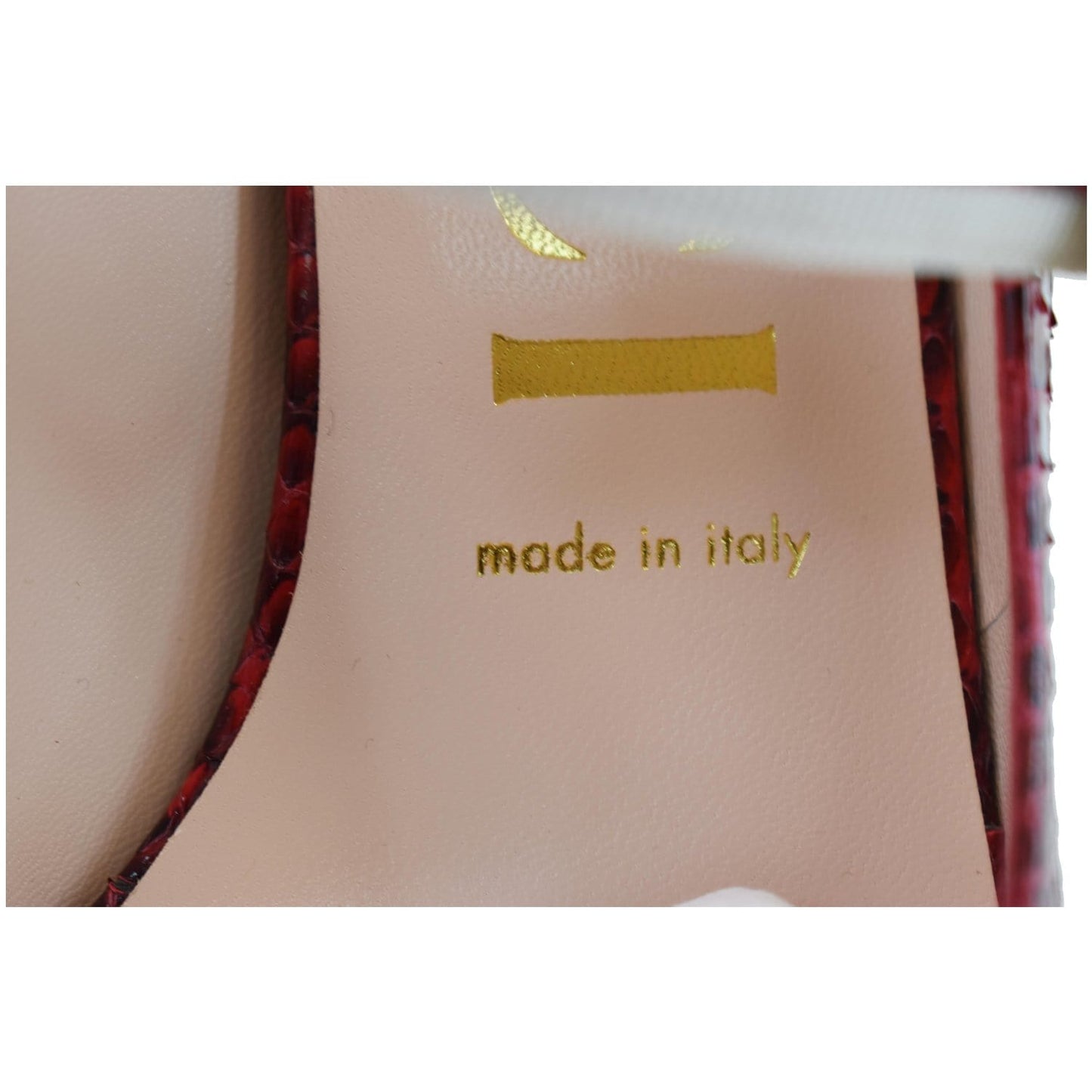 GUCCI Sylvie Python Leather Pumps Red Size 39 - Final Sale