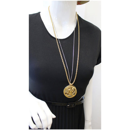 LOUIS VUITTON Louise Long Necklace Gold M64281