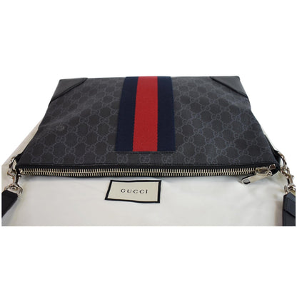 GUCCI GG Supreme Web Messenger Bag Black 474139