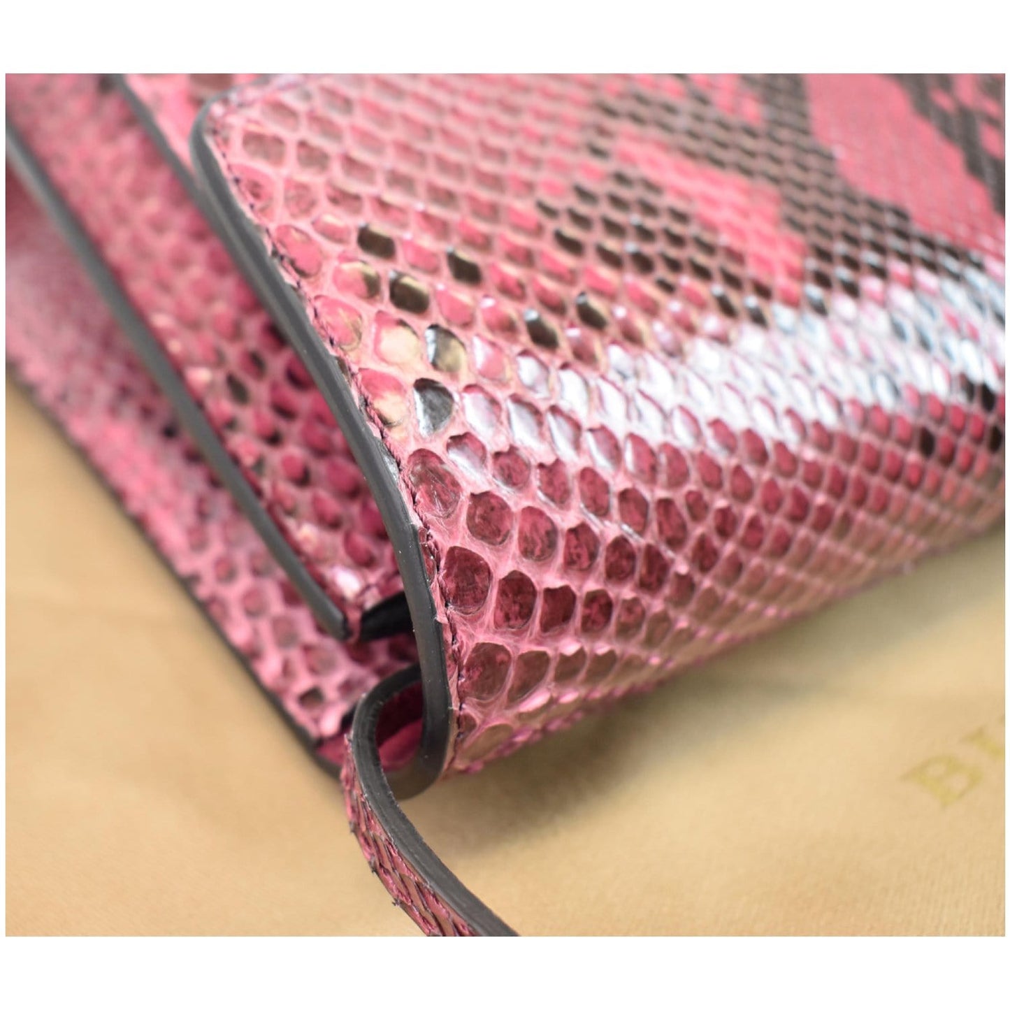BURBERRY Macken Small Python Leather Crossbody Bag Magenta