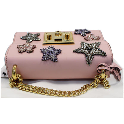 GUCCI Padlock Star Small Embroidered Shoulder Bag Pink 432182 - 25% OFF