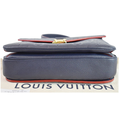 LOUIS VUITTON Metis Pochette Empreinte Leather Crossbody Bag Blue
