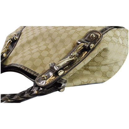 GUCCI Pelham Medium GG Canvas Hobo Bag Beige 137621