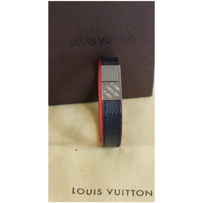 LOUIS VUITTON Damier Graphite Canvas Pull It Bracelet Black/Red