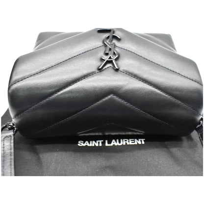 YVES SAINT LAURENT Loulou Toy Matelasse Leather Crossbody Bag Black