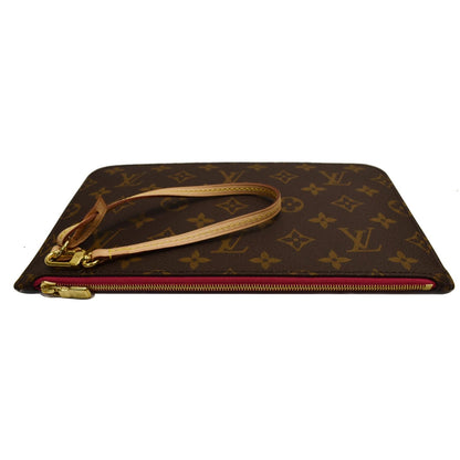 LOUIS VUITTON Pochette Wristlet Pouch Monogram Canvas Neverfull GM Brown