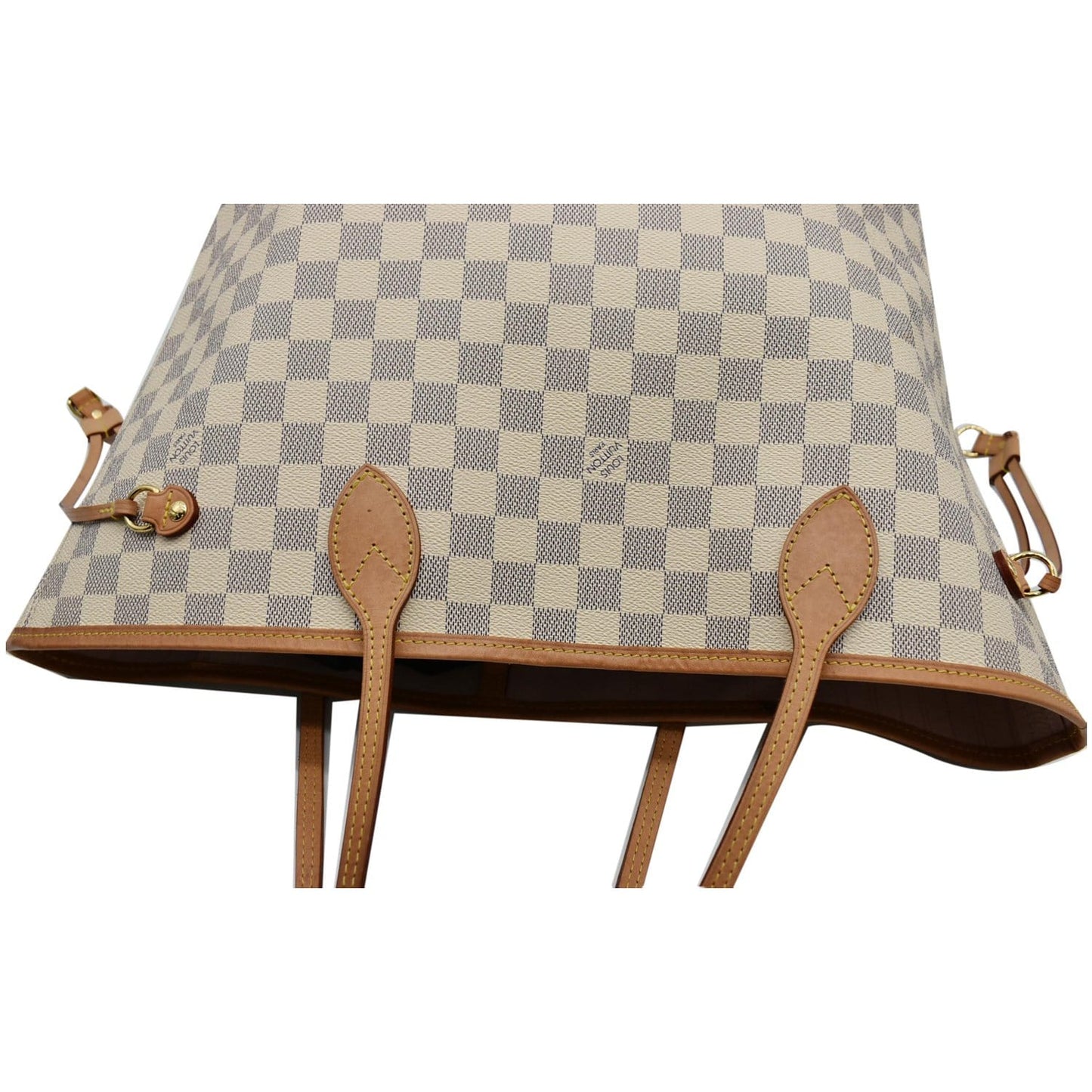 LOUIS VUITTON Neverfull MM Damier Azur Tote Bag Rose Ballerine