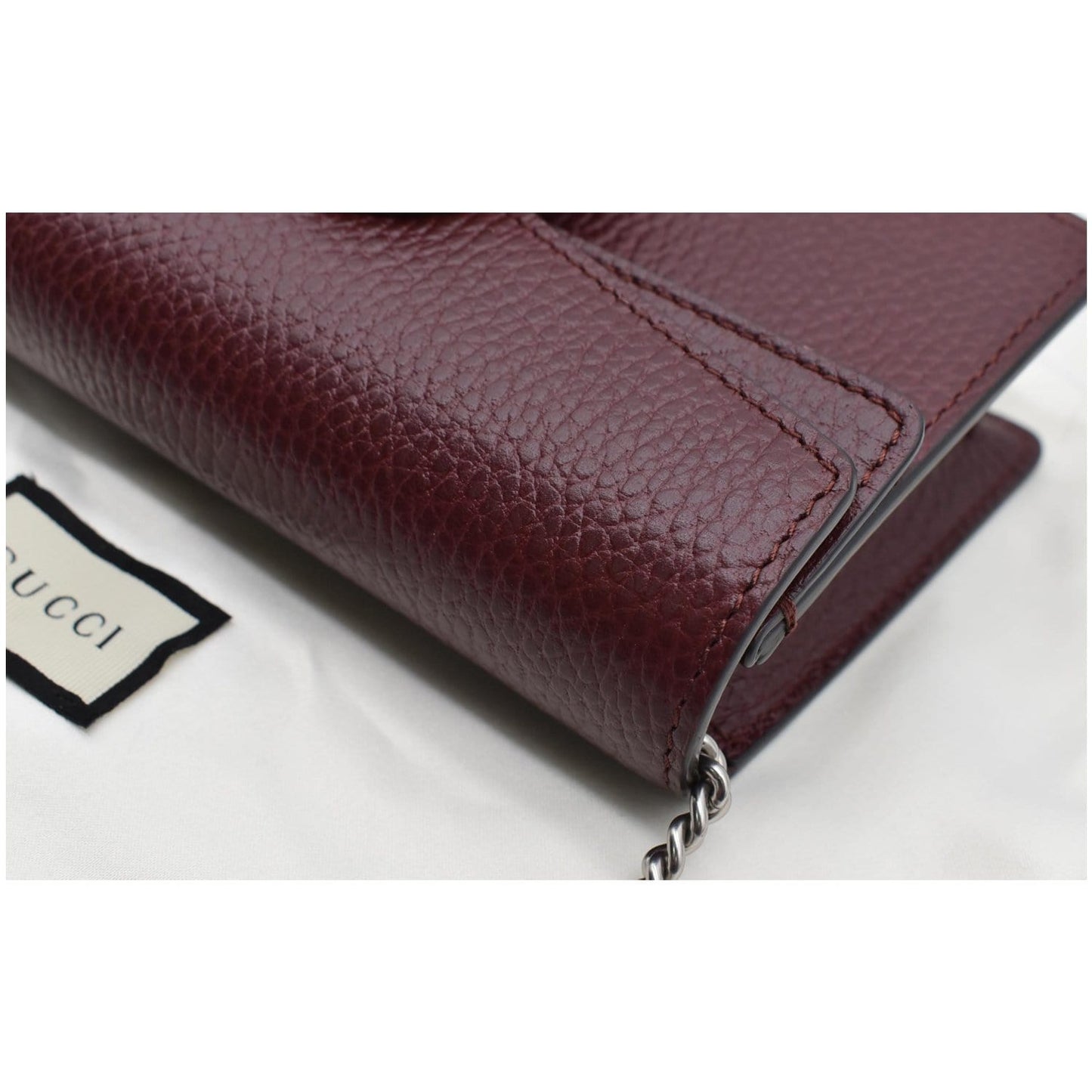 GUCCI Dionysus Super Mini Leather Shoulder Bag Burgundy 476432