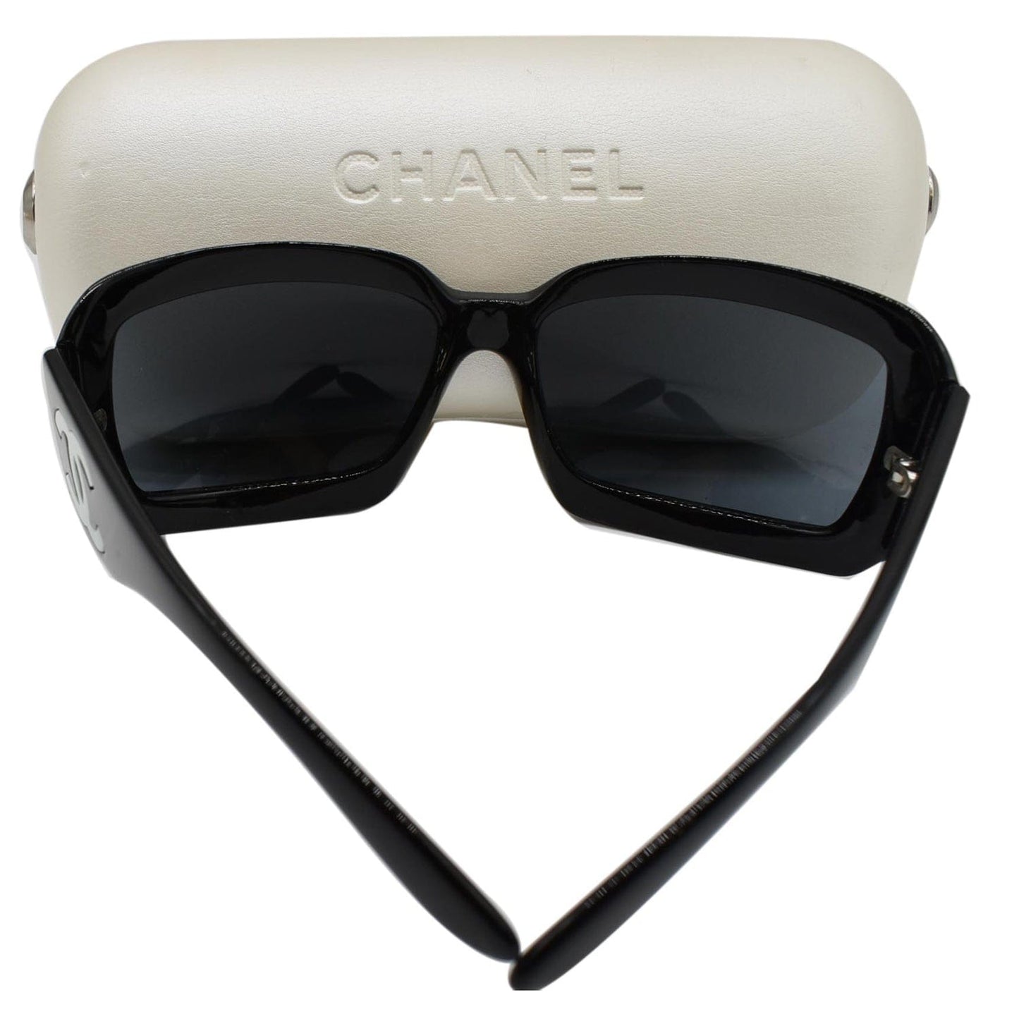 CHANEL Mother of Pearl 5076H Black Sunglasses Gray Lens