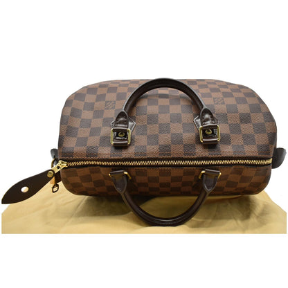 LOUIS VUITTON Speedy 30 Damier Ebene Satchel Bag Brown