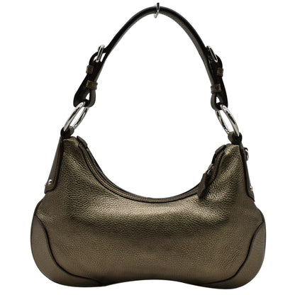 PRADA Vitello Daino Leather Hobo Bag Metallic Gold - 10% OFF