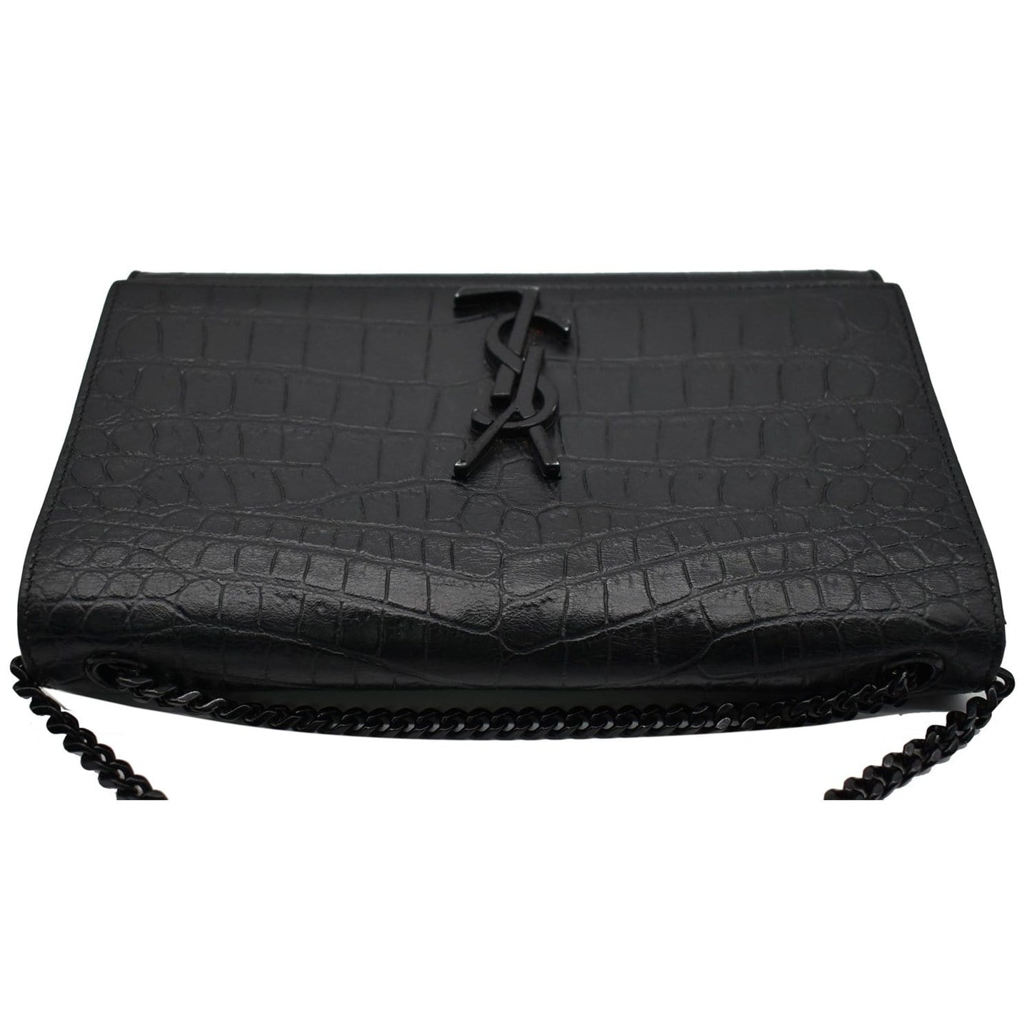 YVES SAINT LAURENT WOC Crocodile-Embossed Shoulder Bag Black  - Hot Deals