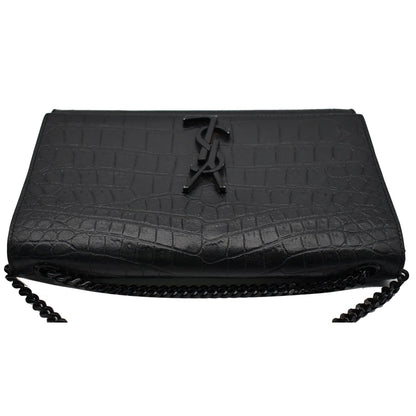 YVES SAINT LAURENT WOC Crocodile-Embossed Shoulder Bag Black  - Hot Deals