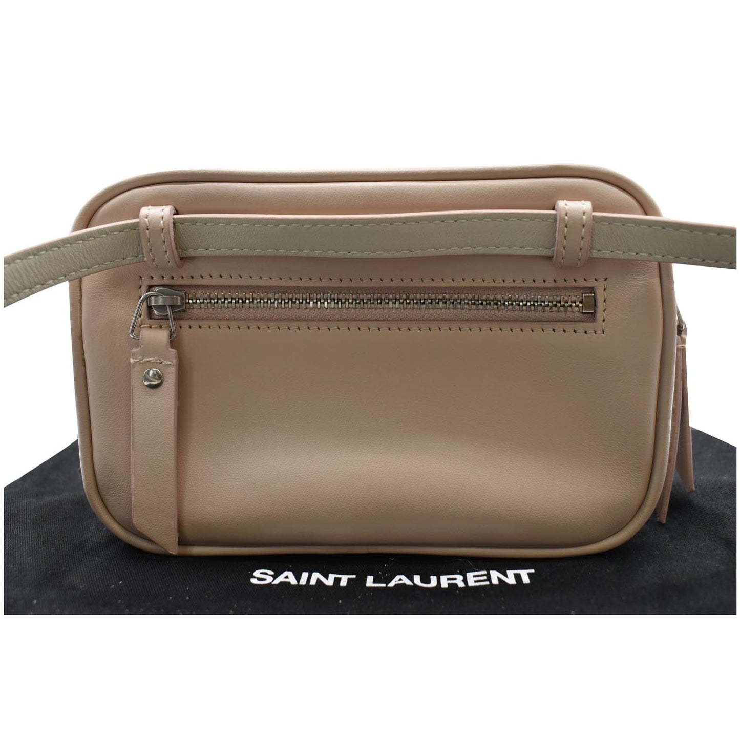YVES SAINT LAURENT Lou Leather Camera Belt Bag Beige