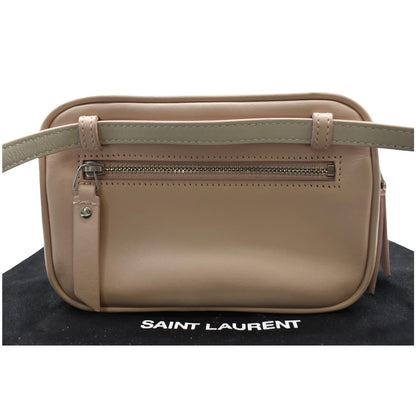 YVES SAINT LAURENT Lou Leather Camera Belt Bag Beige
