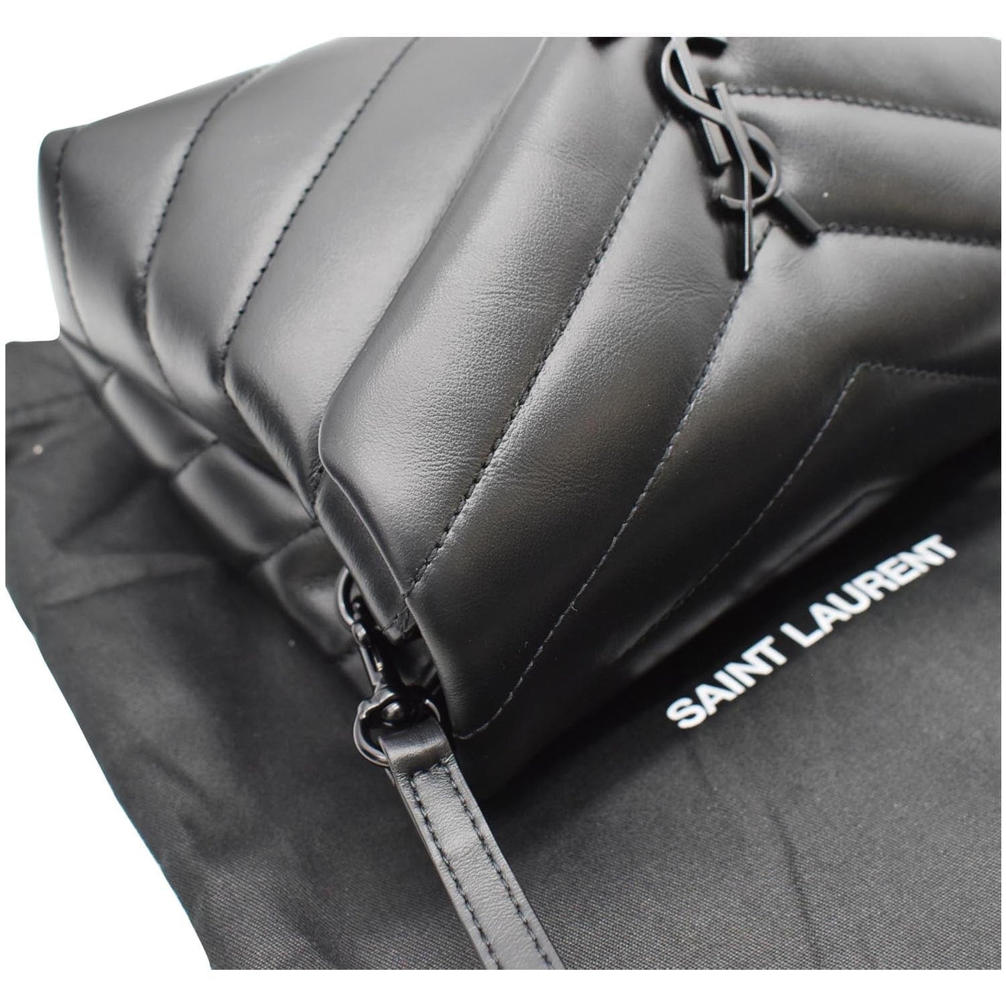 YVES SAINT LAURENT Loulou Toy Matelasse Leather Crossbody Bag Black