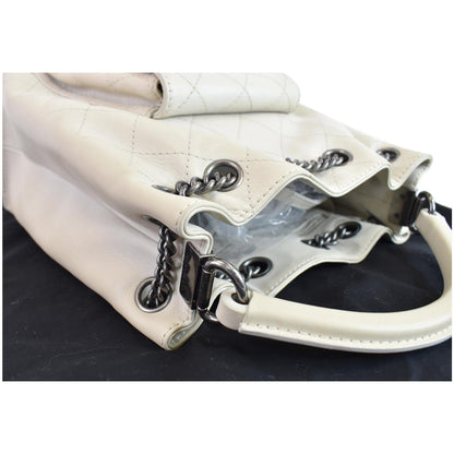 CHANEL Urban Luxury Drawstring Calfskin Stitched Backpack Bag Ivory - 15% OFF