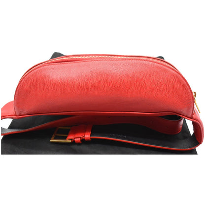 YVES SAINT LAURENT Classic Monogram Leather Belt Bag Red
