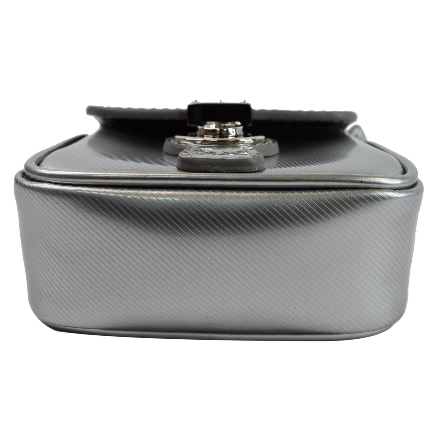 BURBERRY Trench Patent Leather Charm Coin Purse Bag Black/Silver