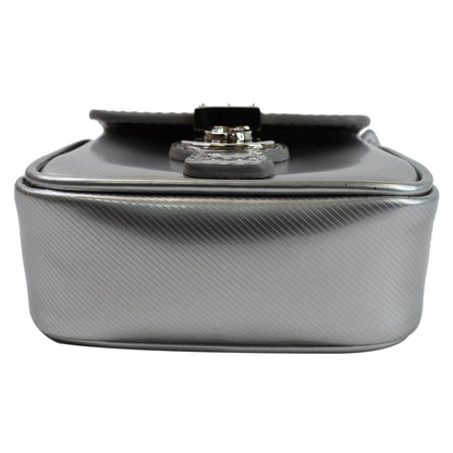BURBERRY Trench Patent Leather Charm Coin Purse Bag Black/Silver