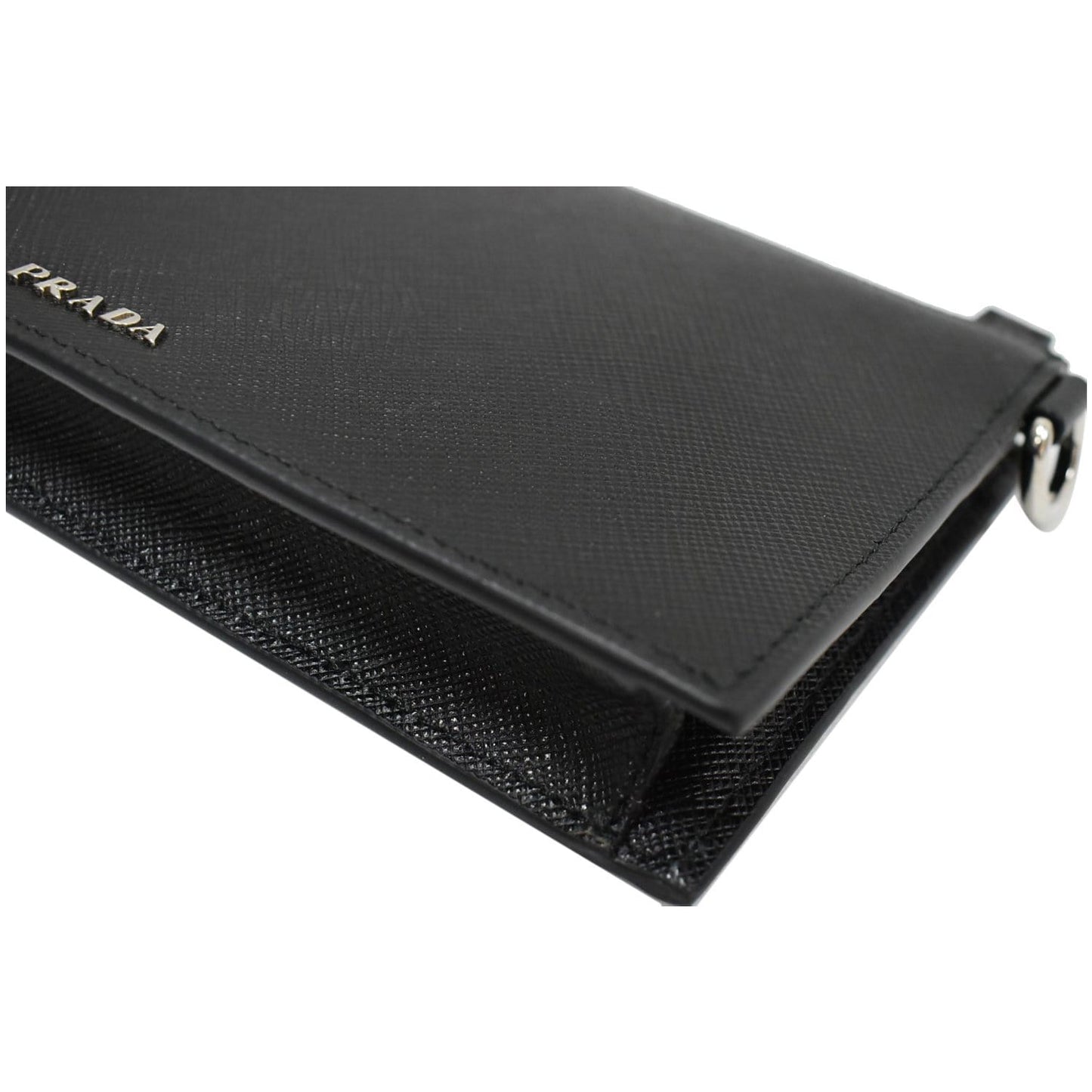 PRADA Saffiano Leather Phone Pouch Bag Black - 10% OFF