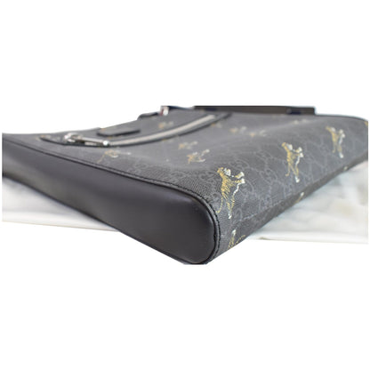 GUCCI Bestiary Tigers GG Supreme Square Messenger Bag Black 474137