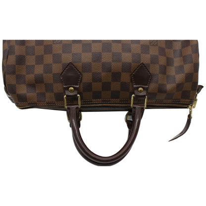 LOUIS VUITTON Speedy 35 Damier Ebene Satchel Bag Brown