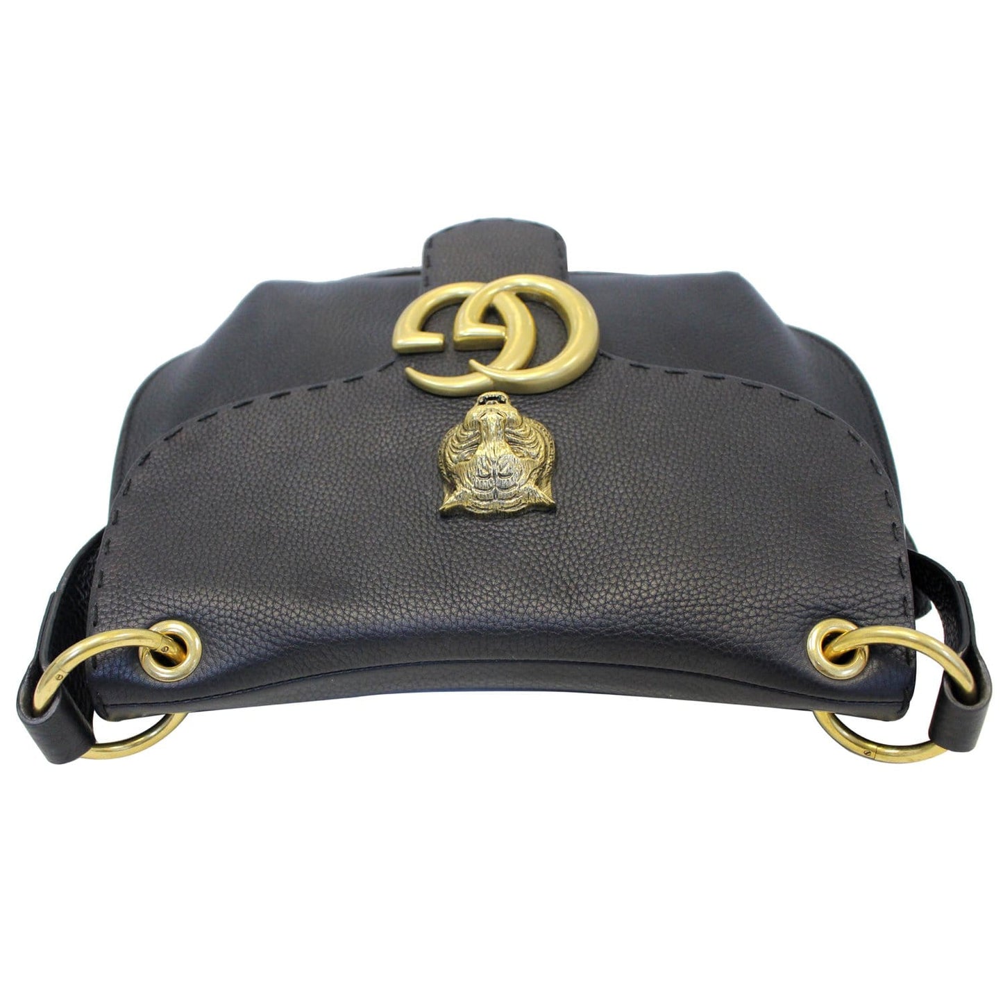 GUCCI GG Marmont Calfskin Leather Shoulder Bag 409154 Black