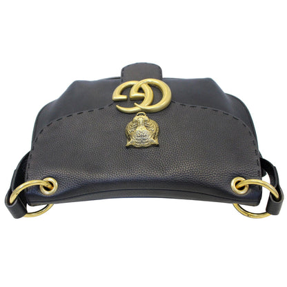 GUCCI GG Marmont Calfskin Leather Shoulder Bag 409154 Black
