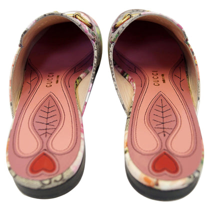 GUCCI Princetown GG Canvas Horsebit Blooms Slipper Pink US 6 432772