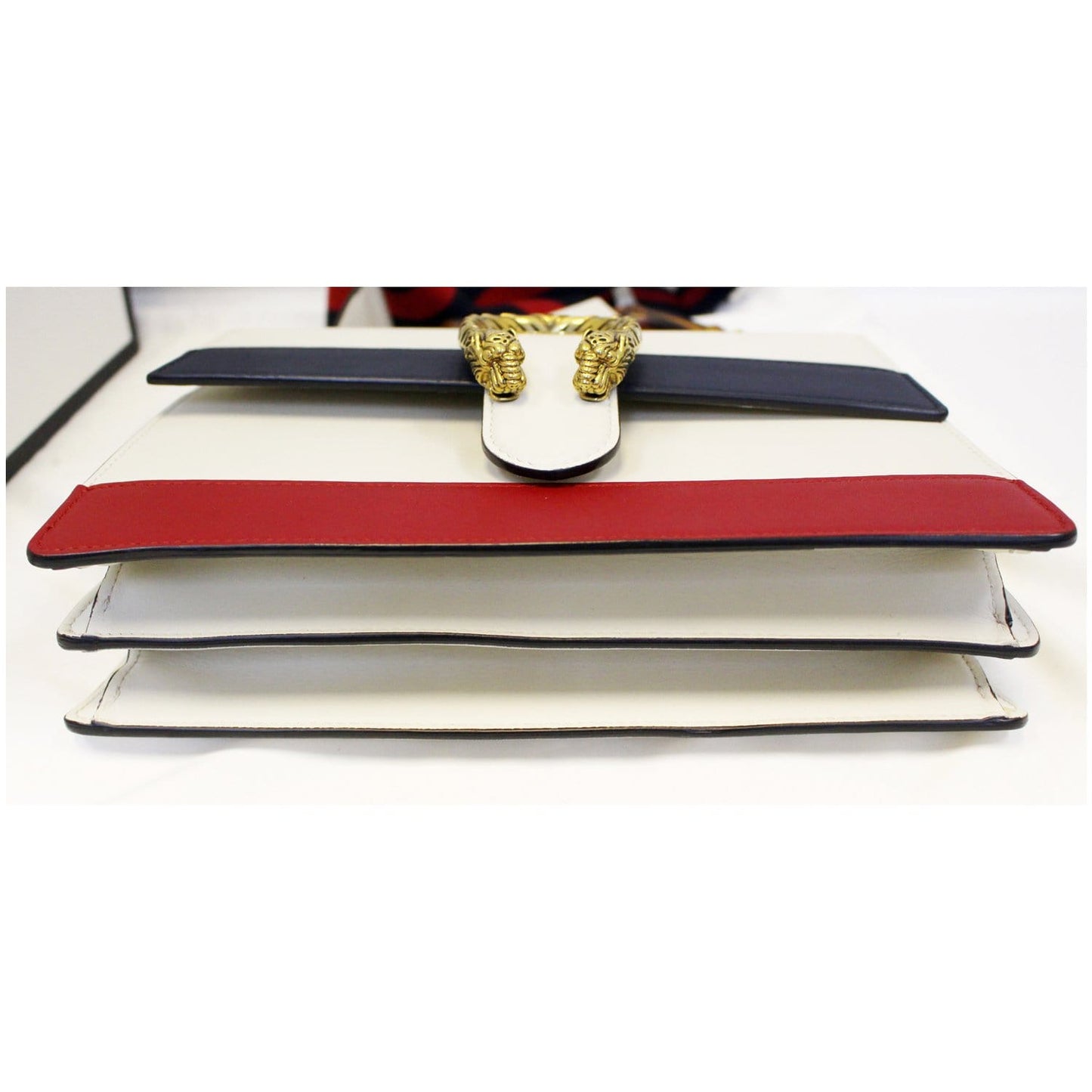 GUCCI Dionysus Medium Leather Top Handle Bag White