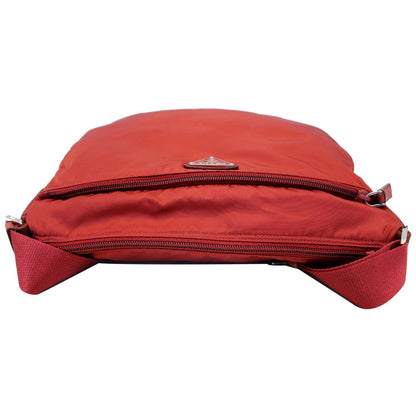 PRADA Large Nylon Crossbody Bag Red