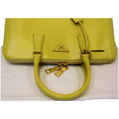 PRADA Saffiano Lux Leather Top Handle Satchel Bag Yellow - Last Call