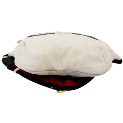 GUCCI Print Leather White Belt Waist Bum Bag Medium 493869
