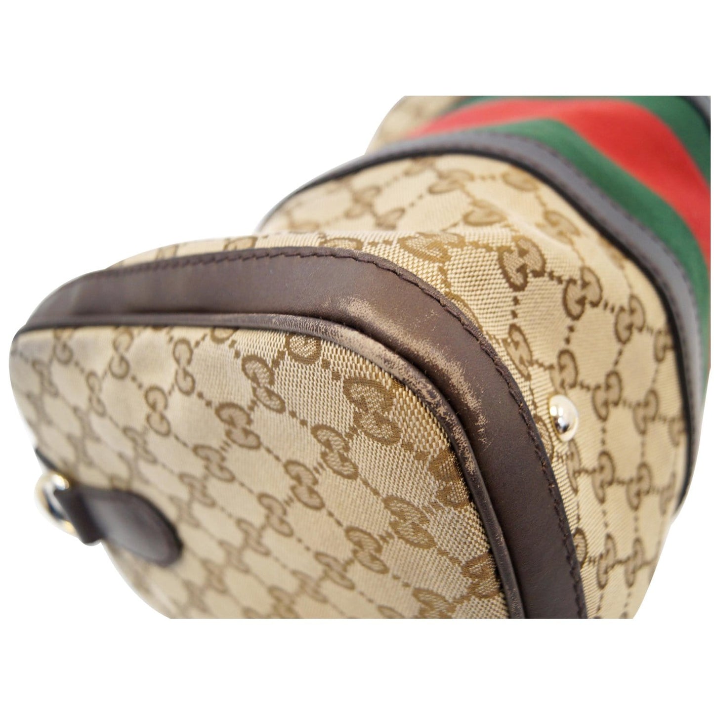 GUCCI Vintage Web Original GG Boston Bag Beige 247205