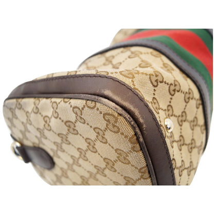 GUCCI Vintage Web Original GG Boston Bag Beige 247205