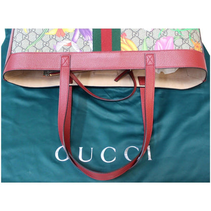 GUCCI Ophidia GG Flora Medium Tote Bag Red 547947