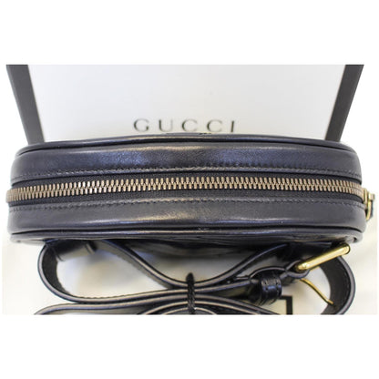 GUCCI GG Marmont Matelasse Black Leather Belt Bag 476434