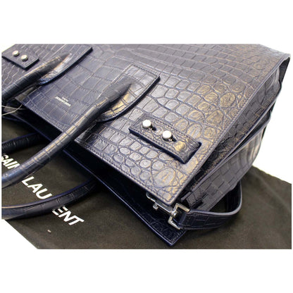 YVES SAINT LAURENT Sac de Jour Small Crocodile-Embossed Satchel Bag