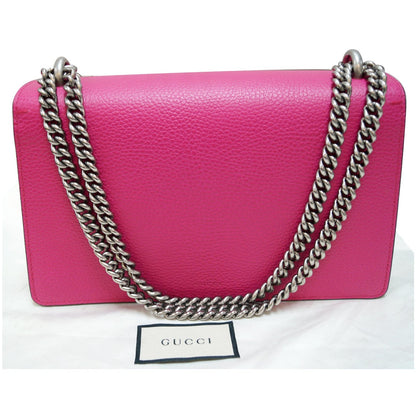 GUCCI Dionysus Guccify Grained Leather Shoulder Bag Pink