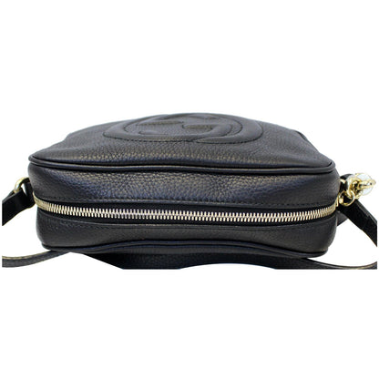 GUCCI Soho Disco Pebbled Leather Small Crossbody Bag Black