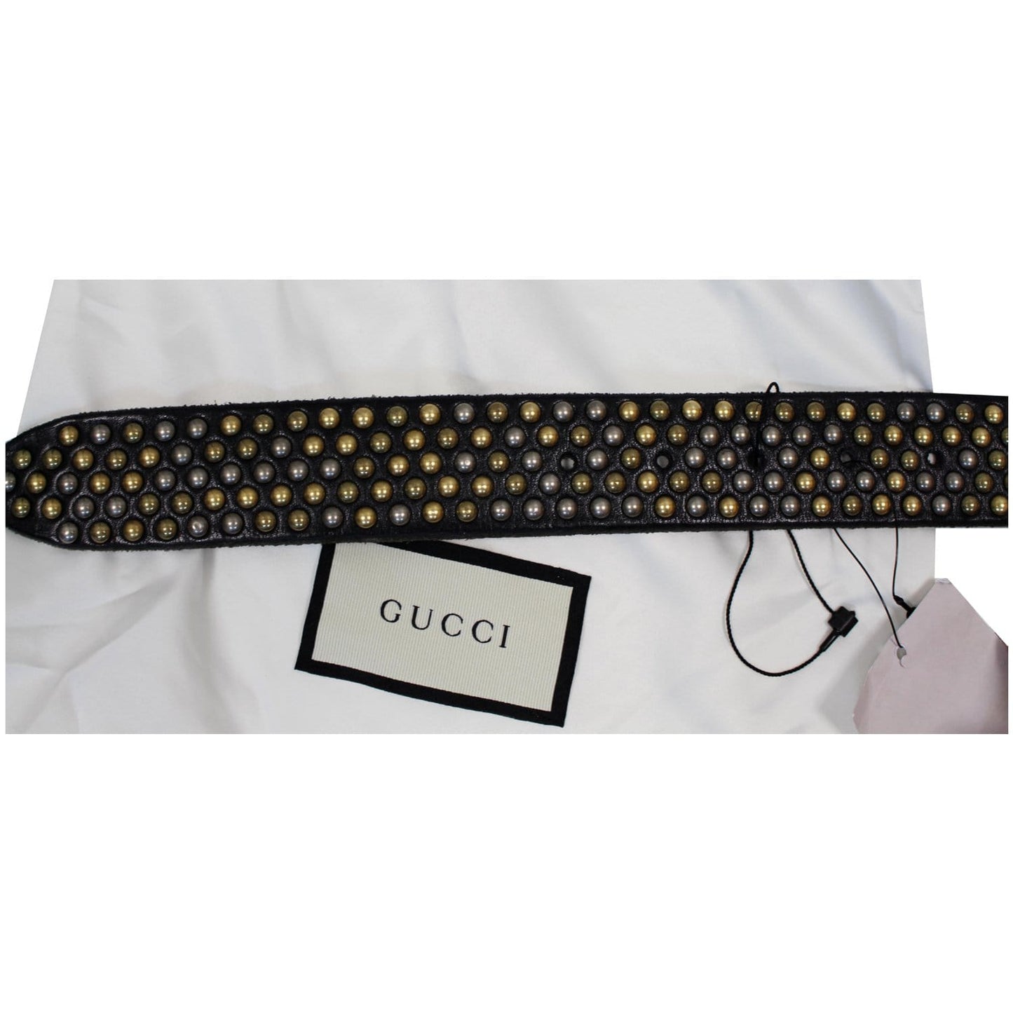 GUCCI Feline Head Studded Leather Belt Black 451224 - 15% OFF