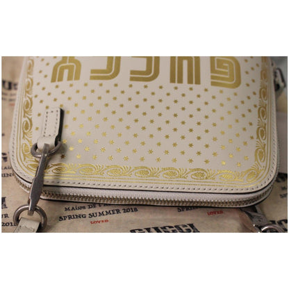 GUCCI Moon Steller Guccy Leather Crossbody Bag Ivory