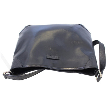 GUCCI Canvas Leather Trim Hobo Bag Black 257296