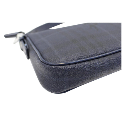 BURBERRY Coated Pochette Blue Canvas Clutch