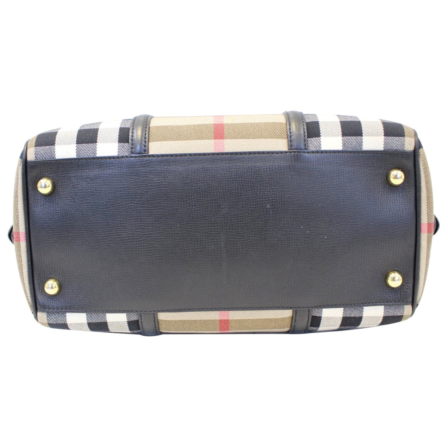 BURBERRY Alchester Medium House Check Satchel Bag Black/Beige