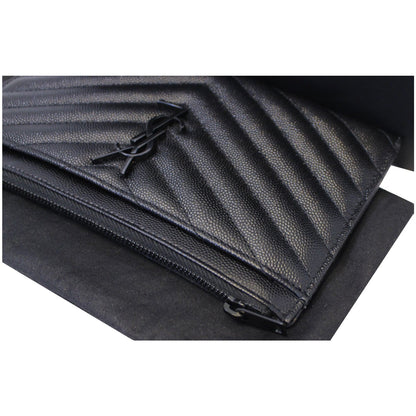 YVES SAINT LAURENT Bill Pouch Grain De Poudre Black