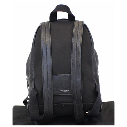 YVES SAINT LAURENT Toy City Embroidered Leather Backpack Bag Black