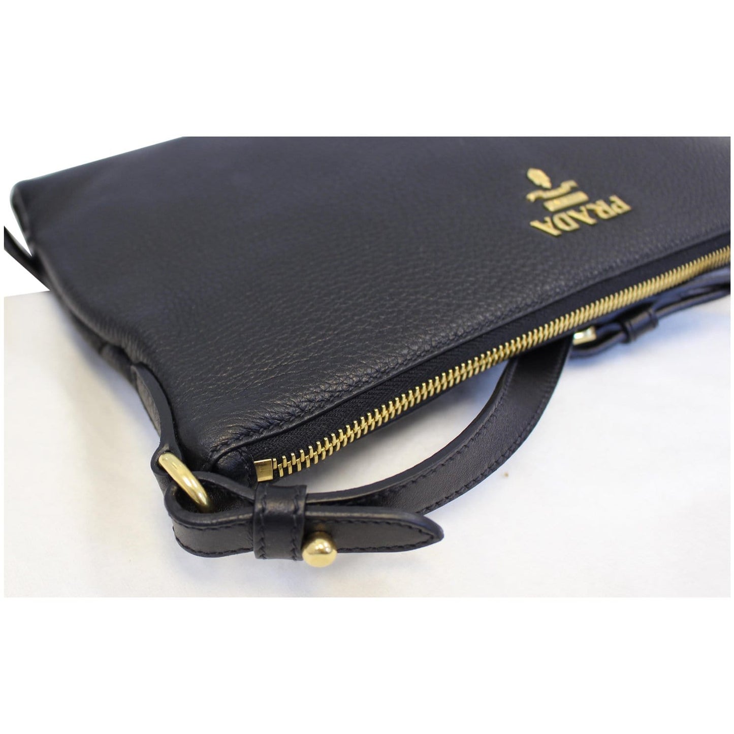 PRADA Vitello Daino Leather Crossbody Bag 1BH050 Black